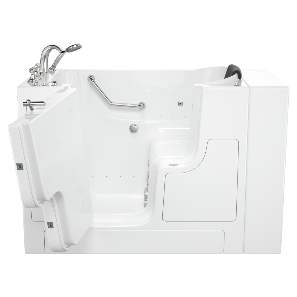 Gelcoat Premium Series 30 x 52-Inch Walk-in Tub With Combination Air Spa and Whirlpool Systems - Left-Hand Drain With Faucet